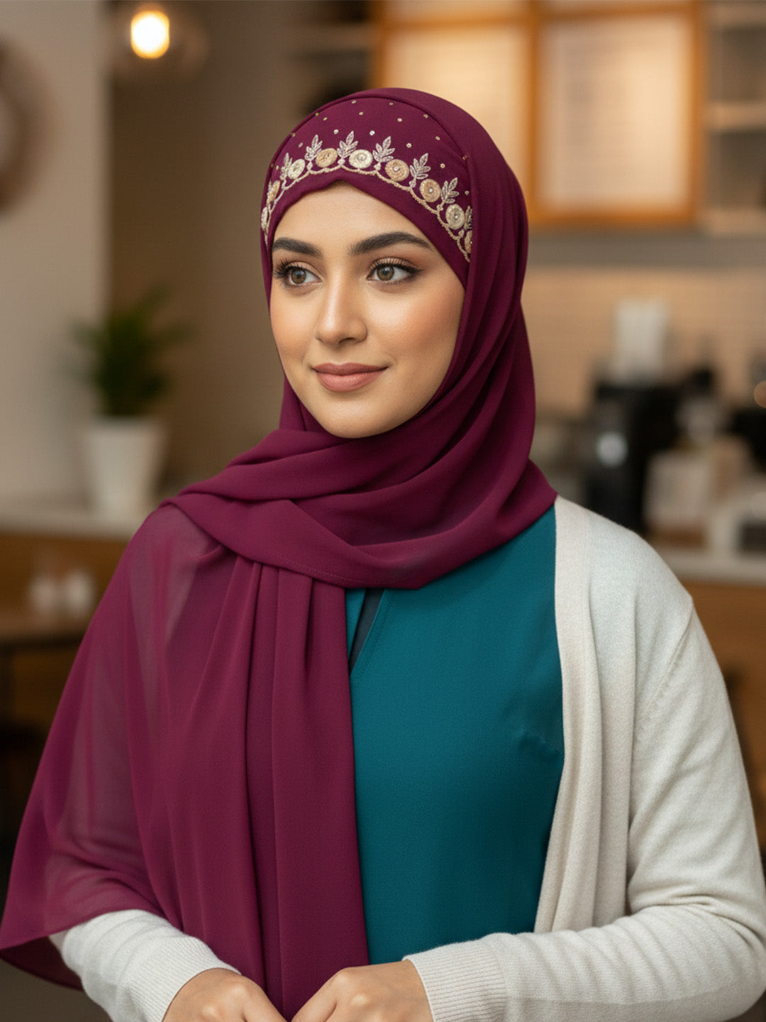 Maisha Hijab - Burgundy