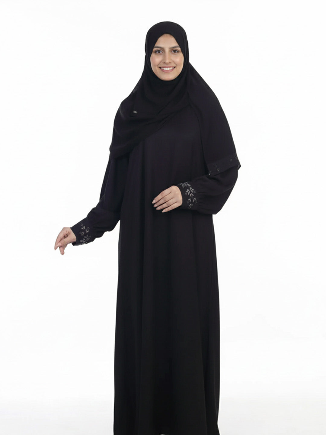 Shafaq Front Closed Handwork Abaya