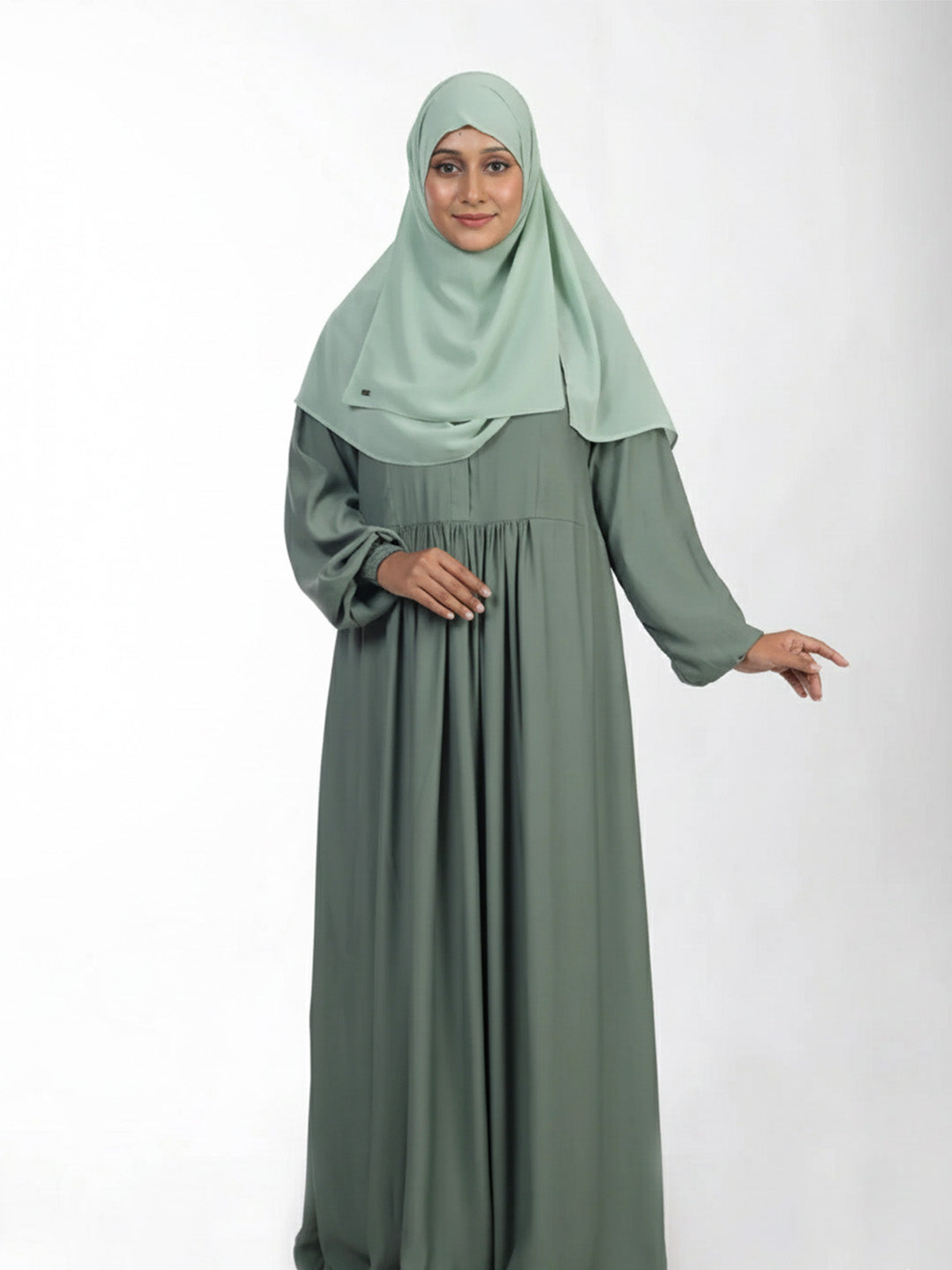 Frock Style Front Mid Gather Abaya