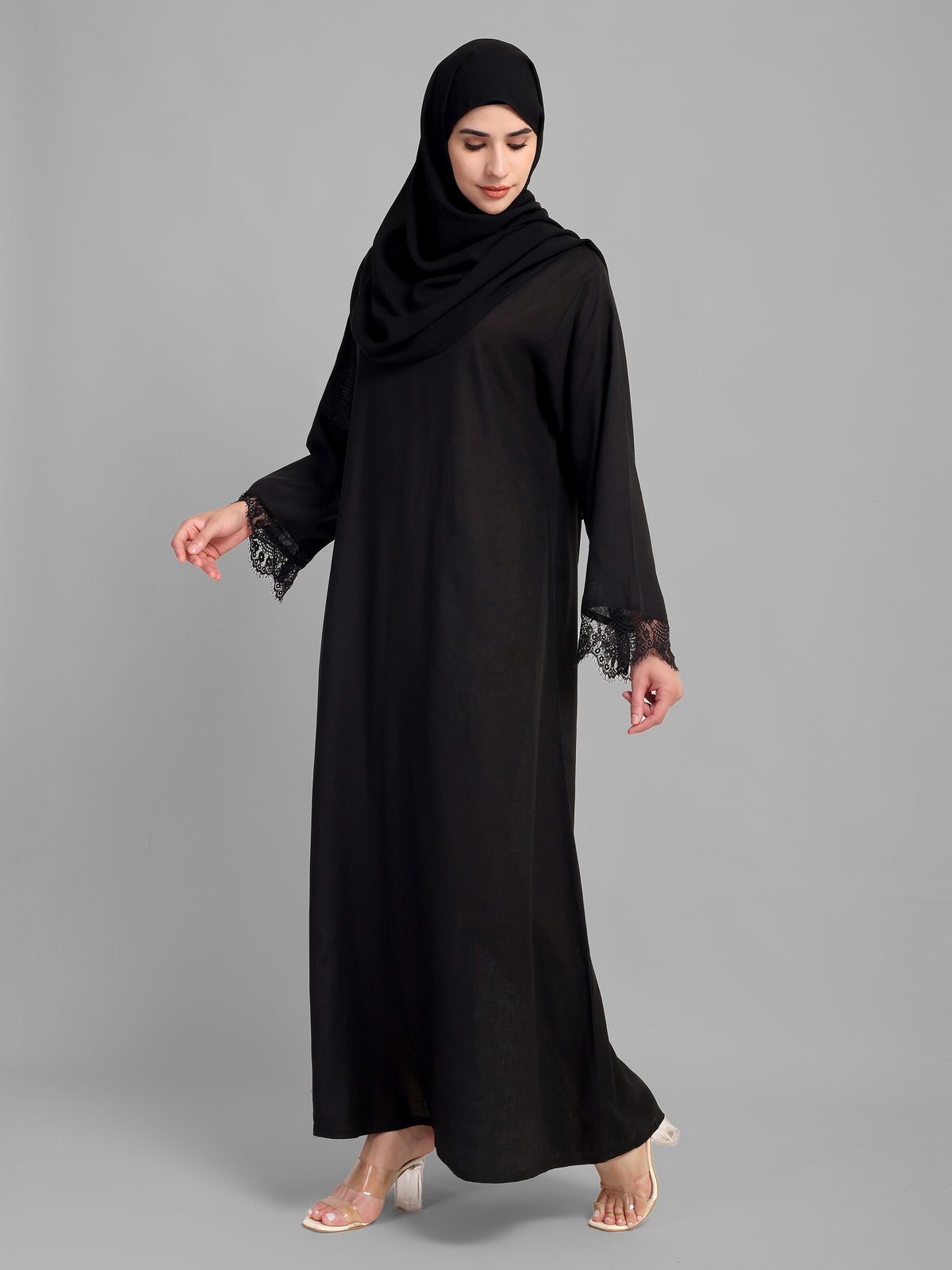 Linen Lace Abaya