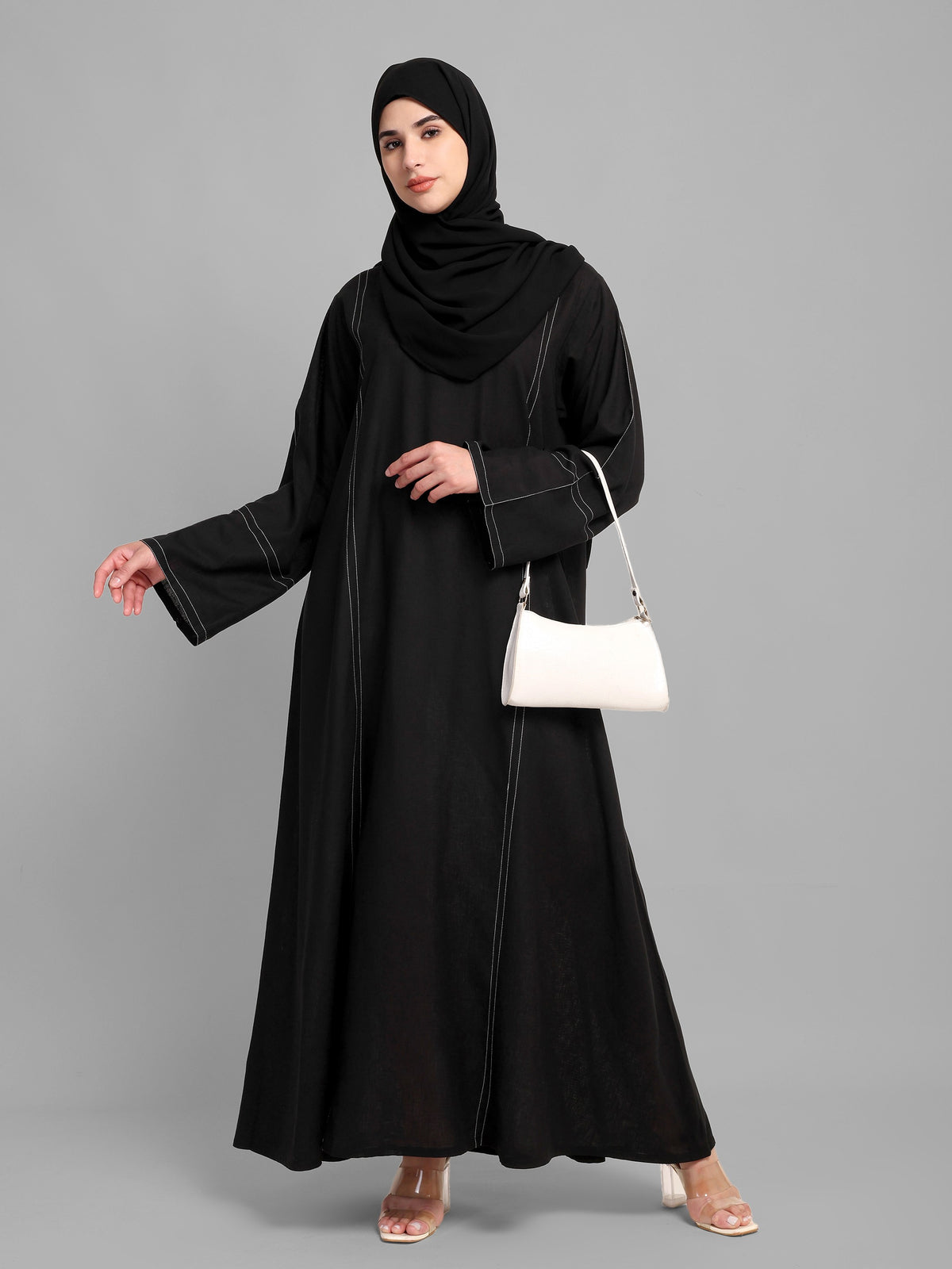 Linen Stitch Line Abaya
