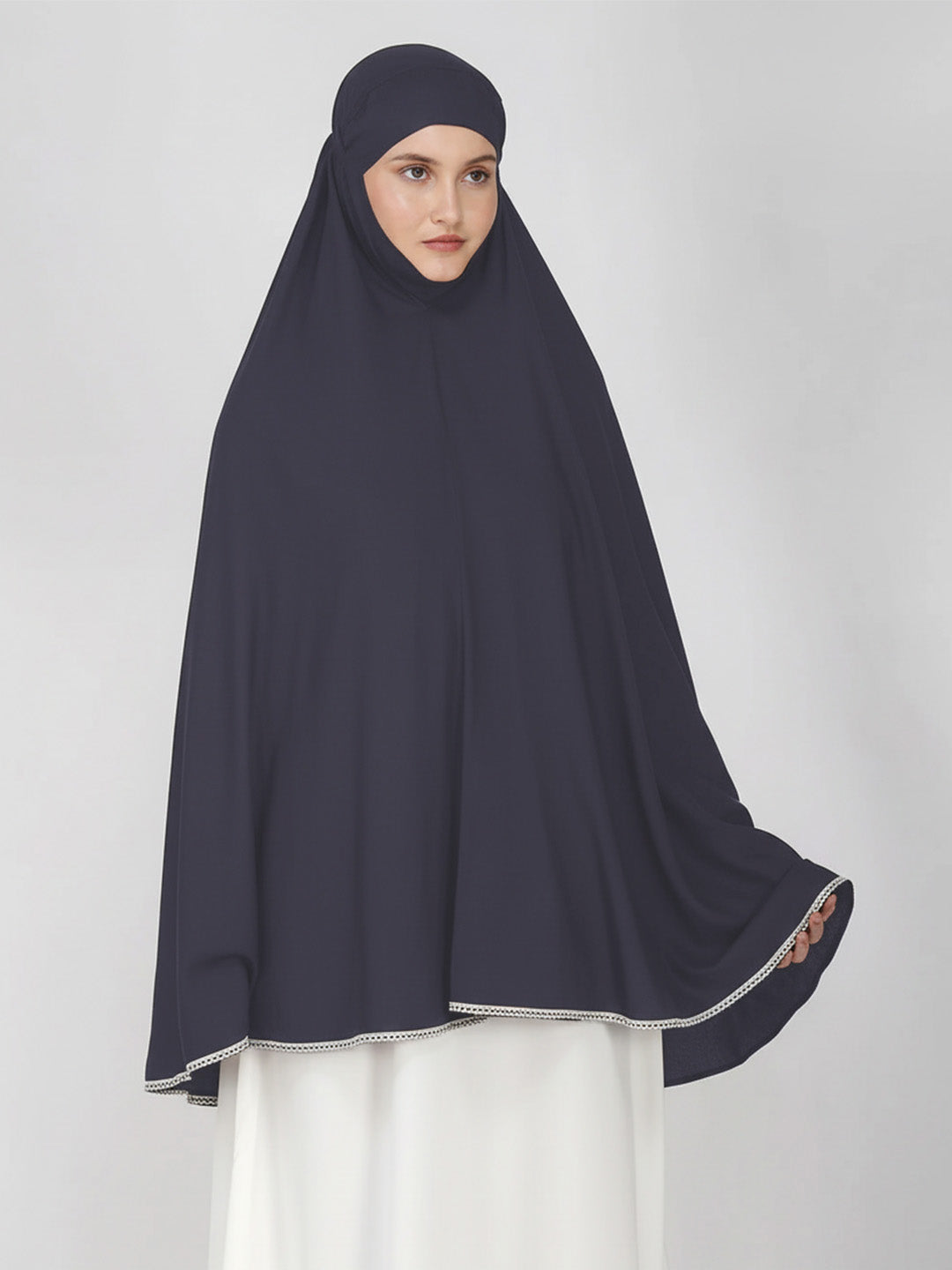 Arisha Charcoal Grey Cotton Namaz Makhna