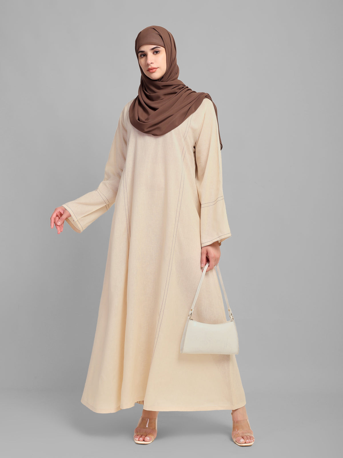 Linen Stitch Line Abaya