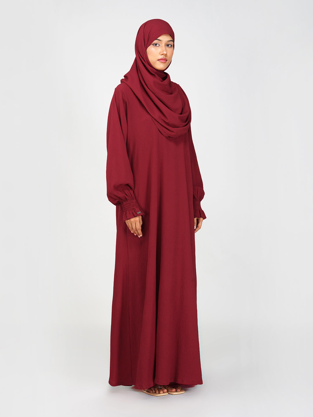 Shahina Maroon Abaya Set