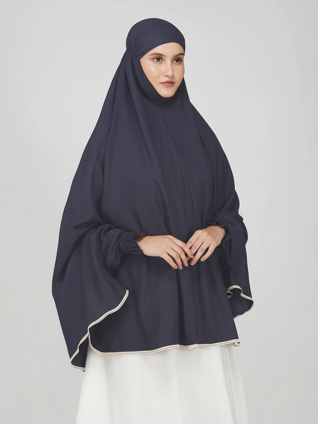 Arisha Charcoal Grey Cotton Namaz Makhna