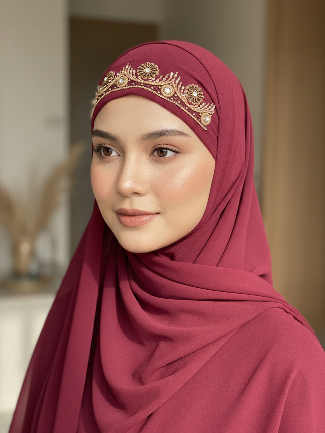 Maisha Hijab - Maroon