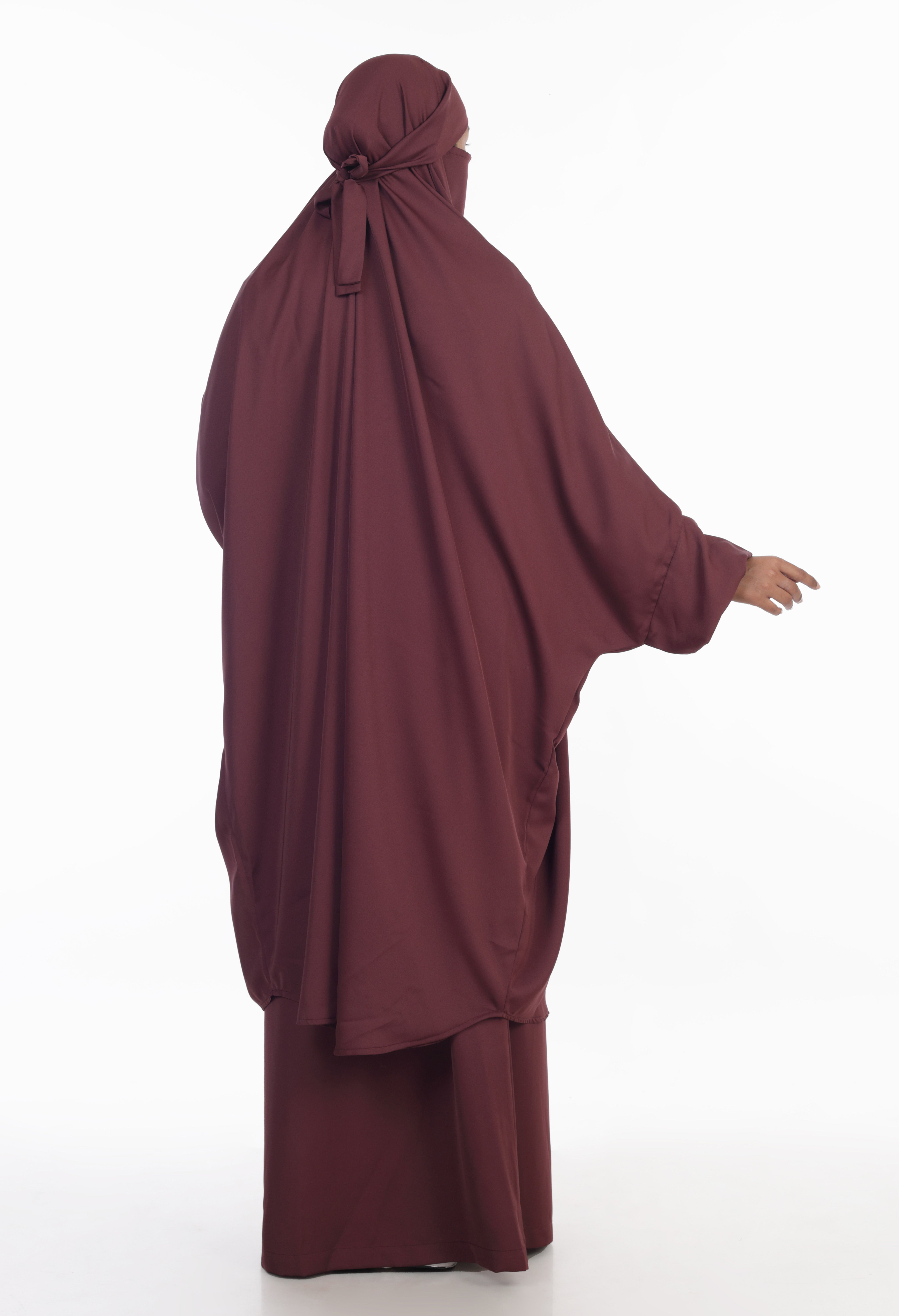 Two Piece Elastic Sleeves Nida Jilbab Set - ANA APPARELS