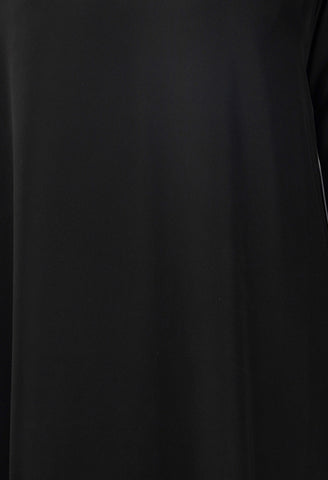 Sauda Black Sleeves And Side Piping Nida Abaya Set