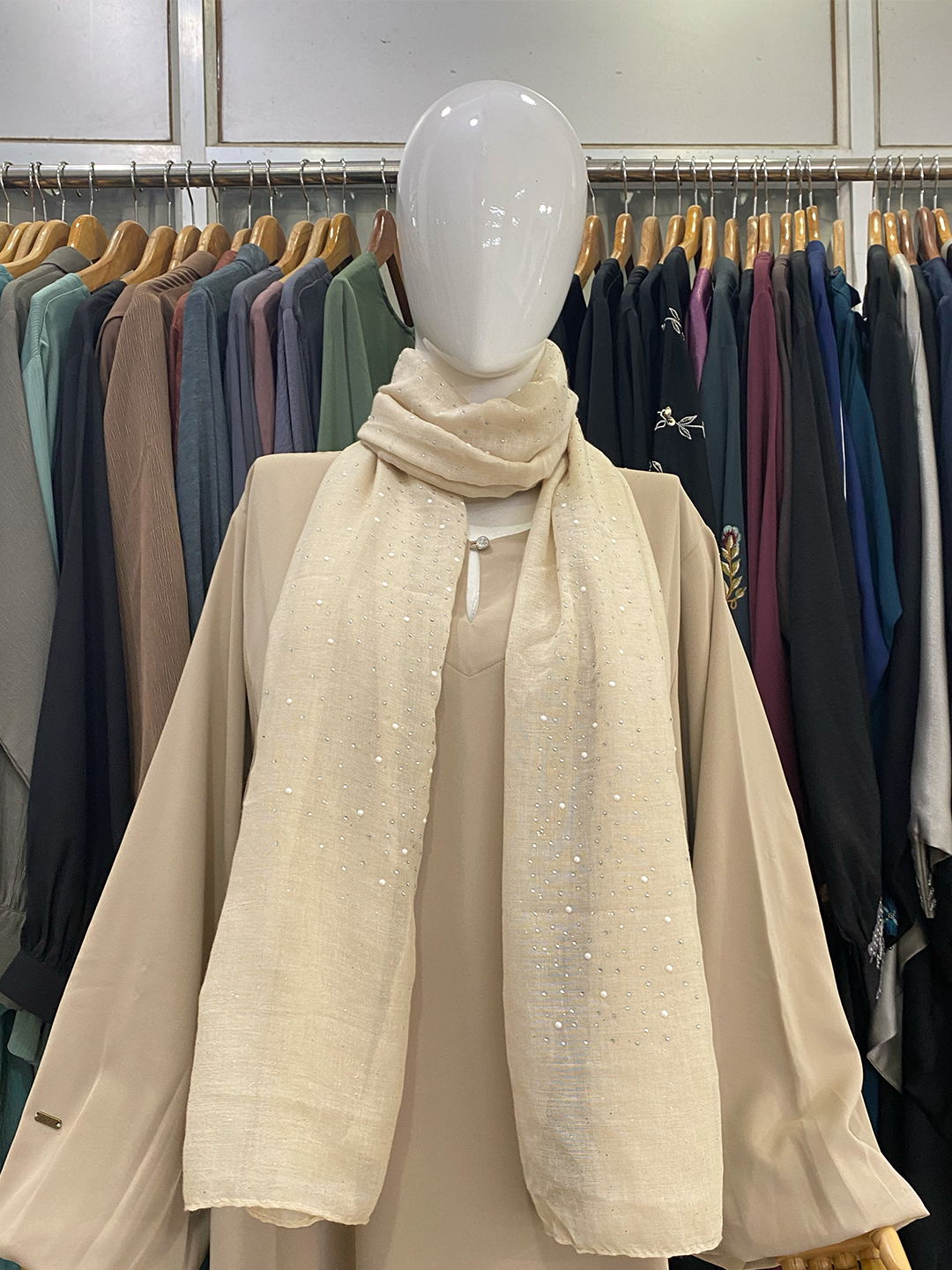 Cotton Pearl Embellished Hijab