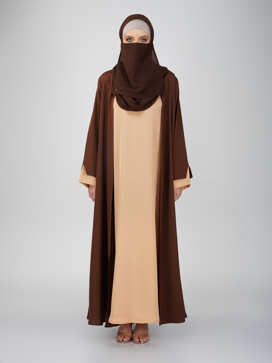 Zara Double Layer Shrug Nida Abaya Set