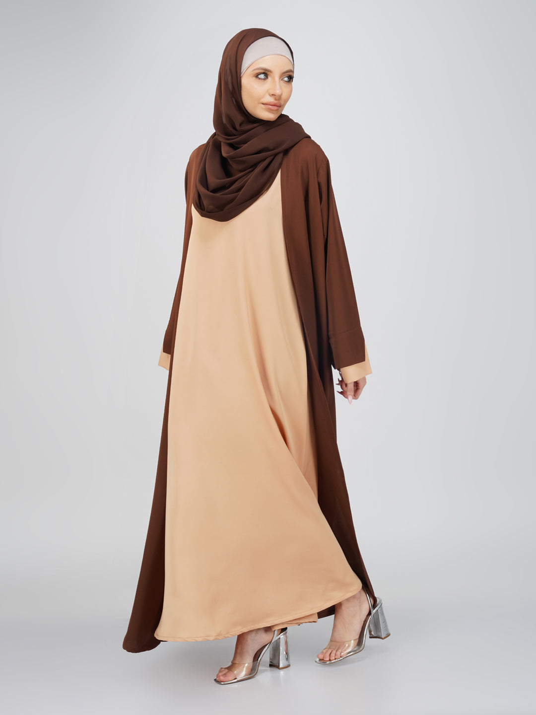 Zara Double Layer Shrug Nida Abaya Set