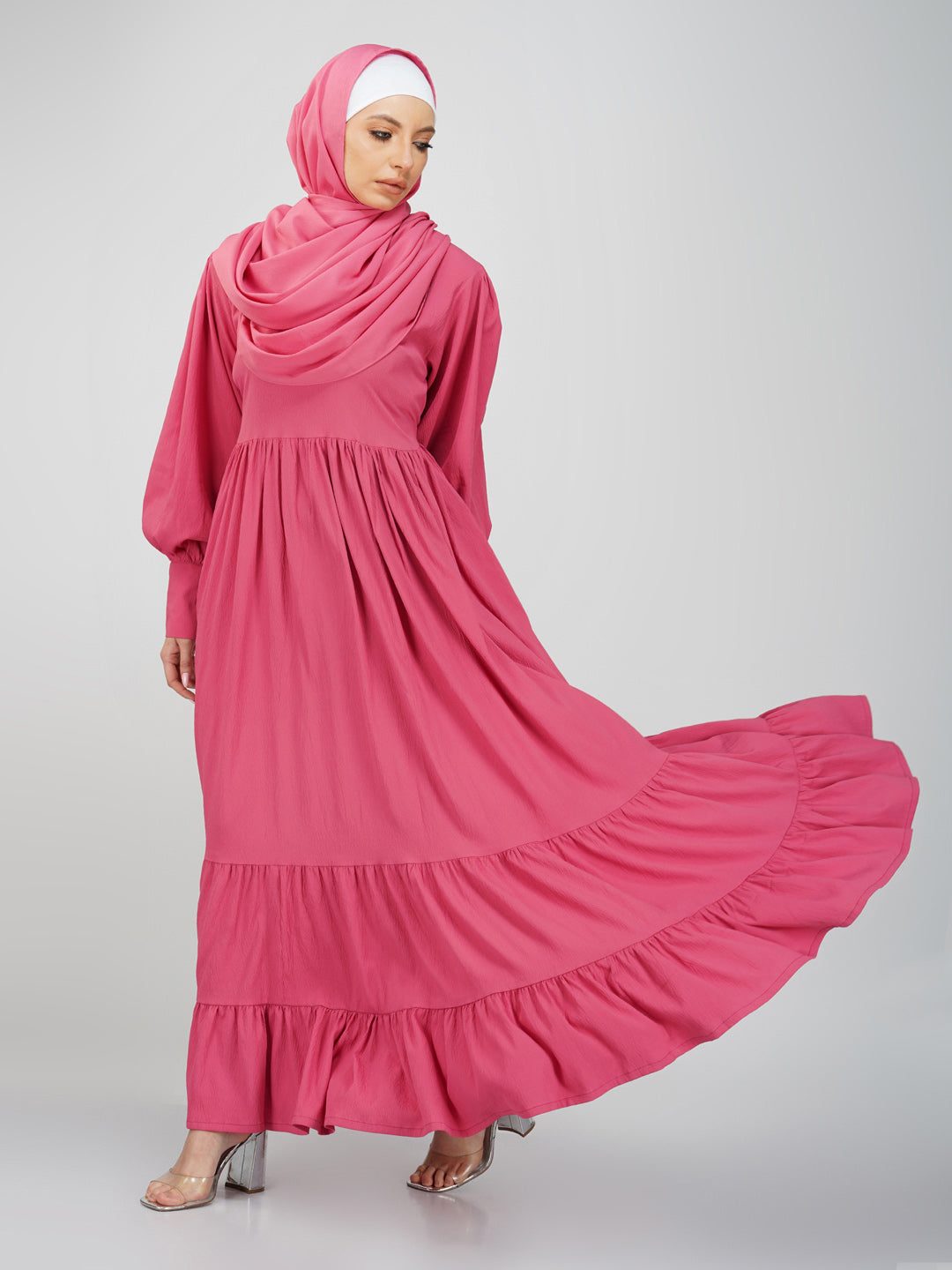 Classic Three Tier Frill Abaya Set