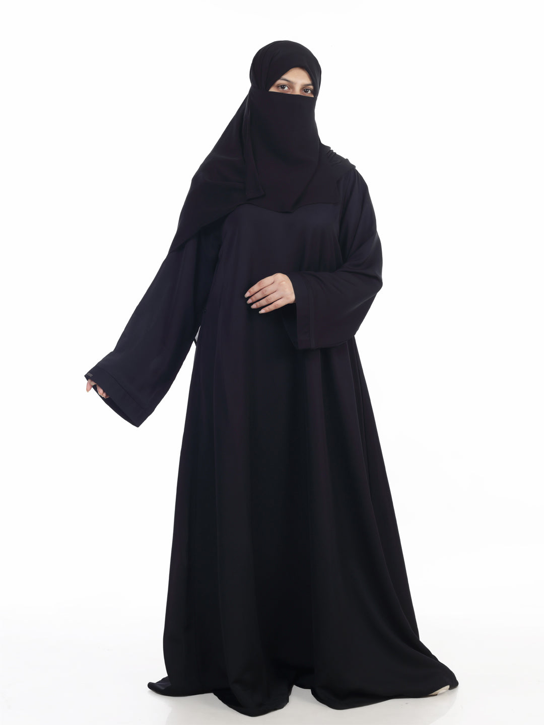 Basic Closed Abaya with Bell Sleeves
