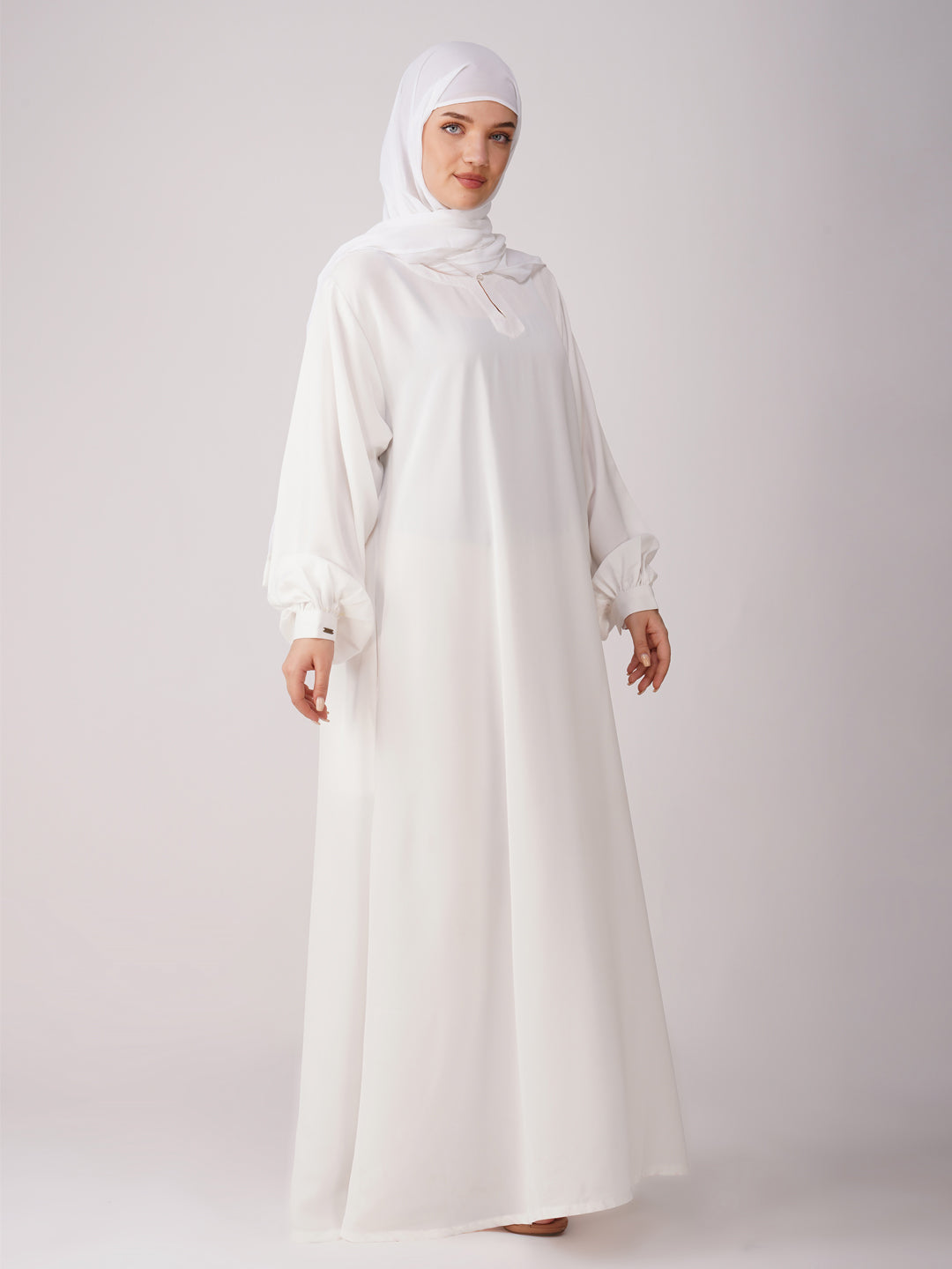 Basic Abaya With Open Cuff Sleeves