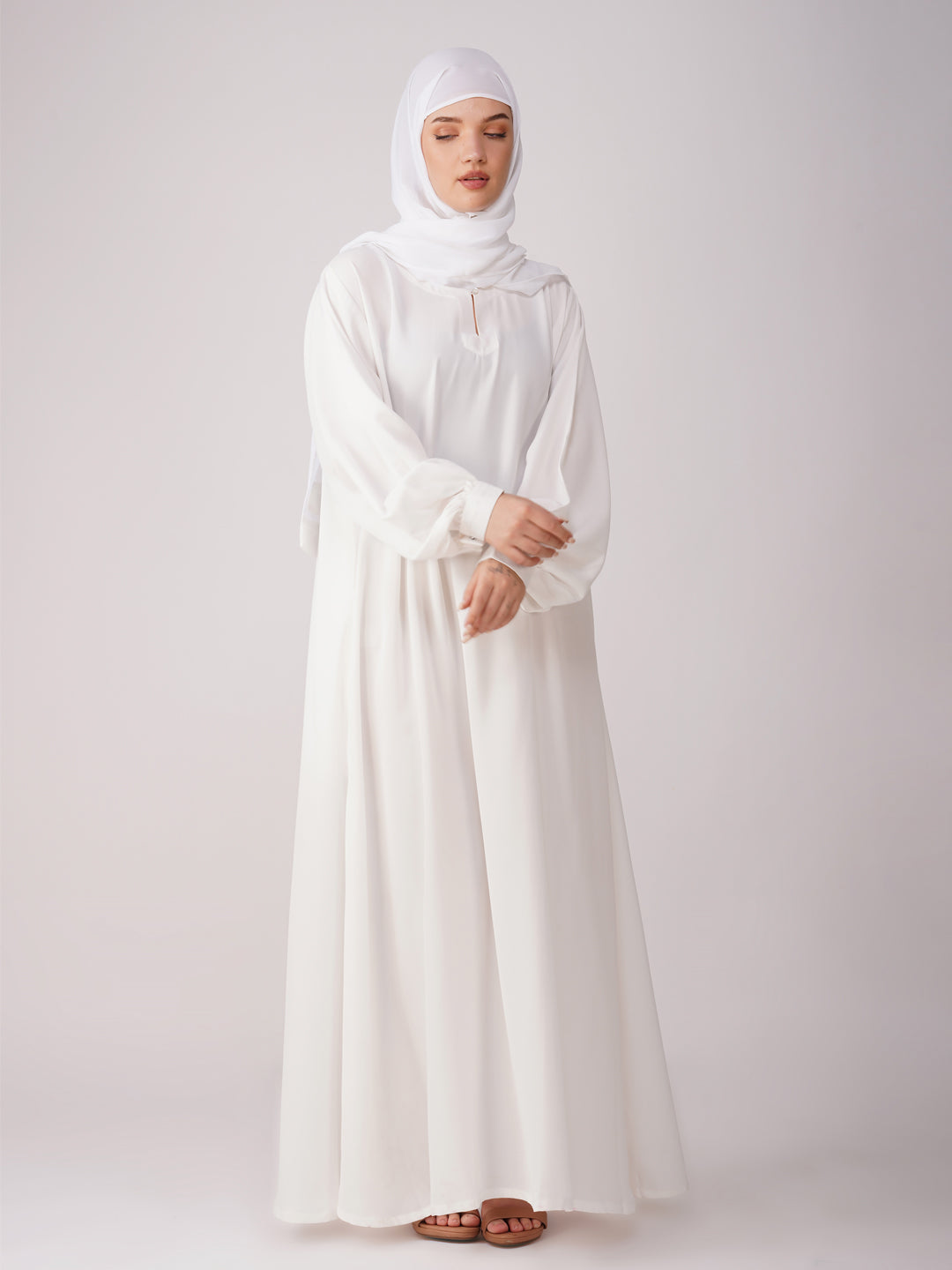 Basic Abaya With Open Cuff Sleeves
