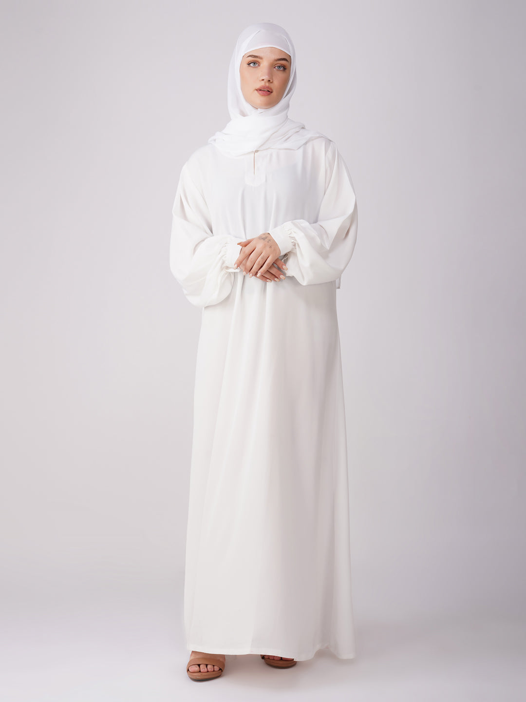 Basic Abaya With Open Cuff Sleeves