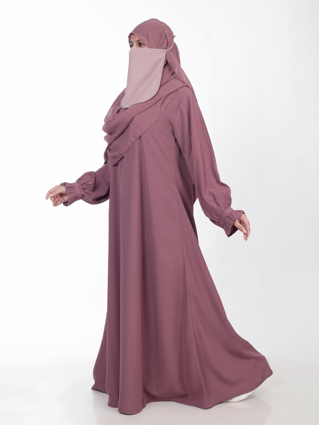 Basic Abaya with Band Frill Sleeves