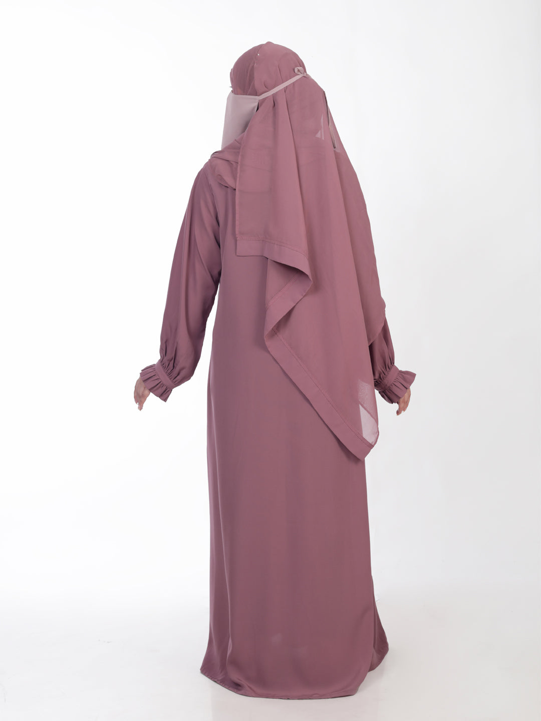 Basic Abaya with Band Frill Sleeves