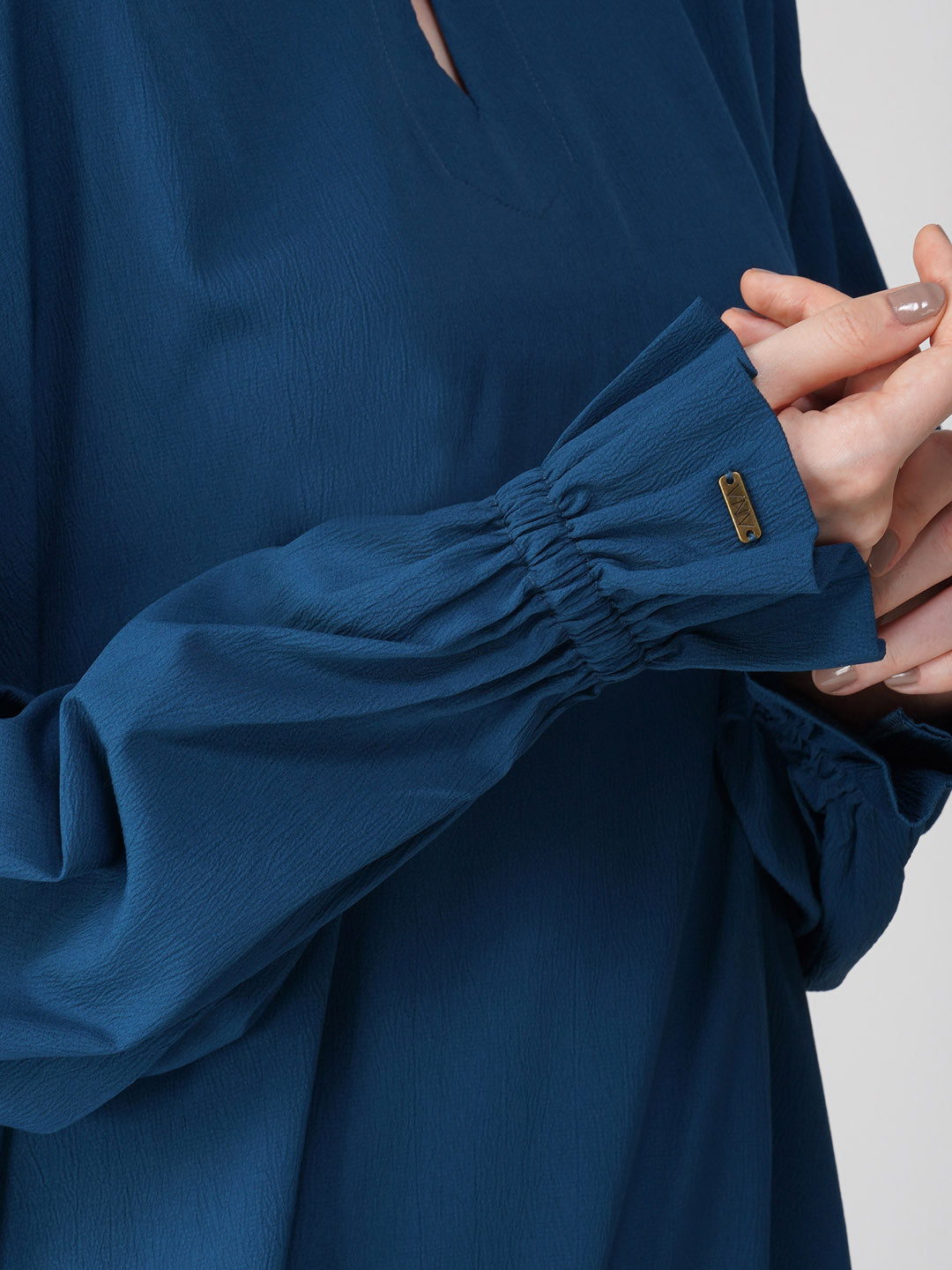 Nazish Teal Blue Abaya Set