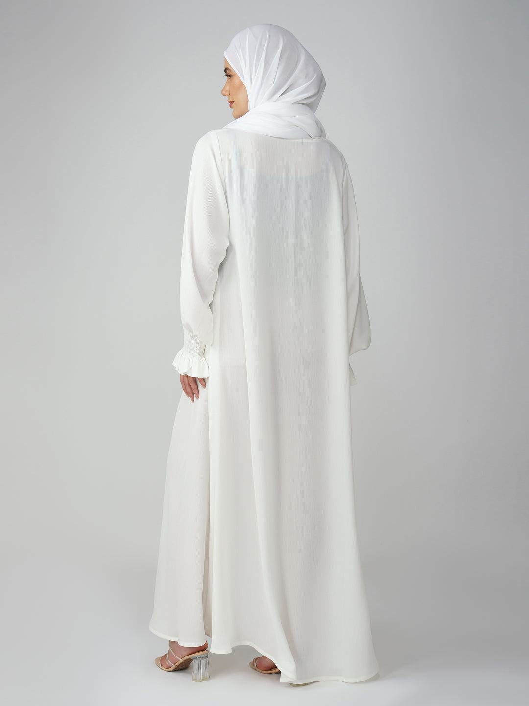 Noor Abaya With Smocked Sleeves