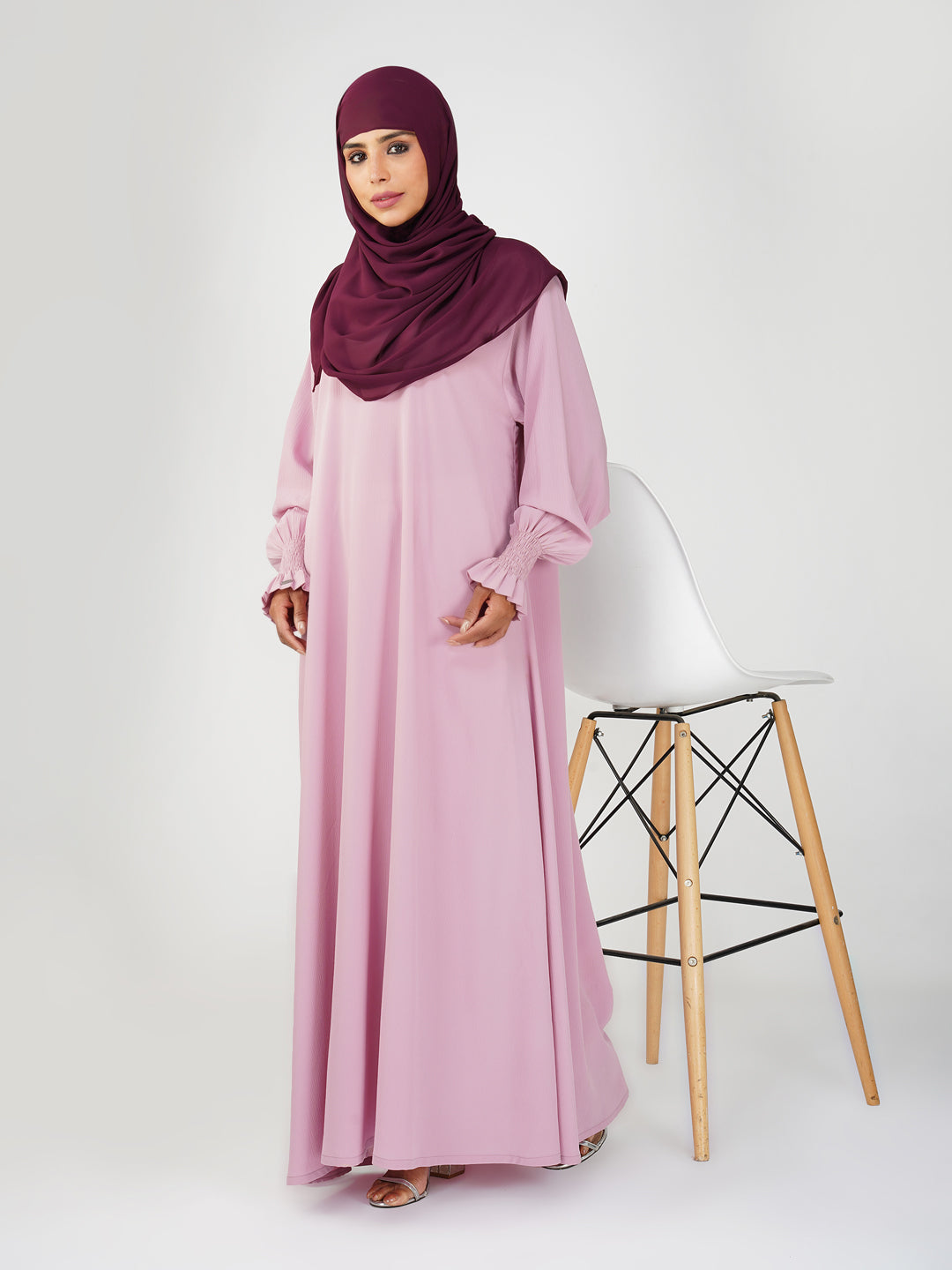 Noor Abaya With Smocked Sleeves