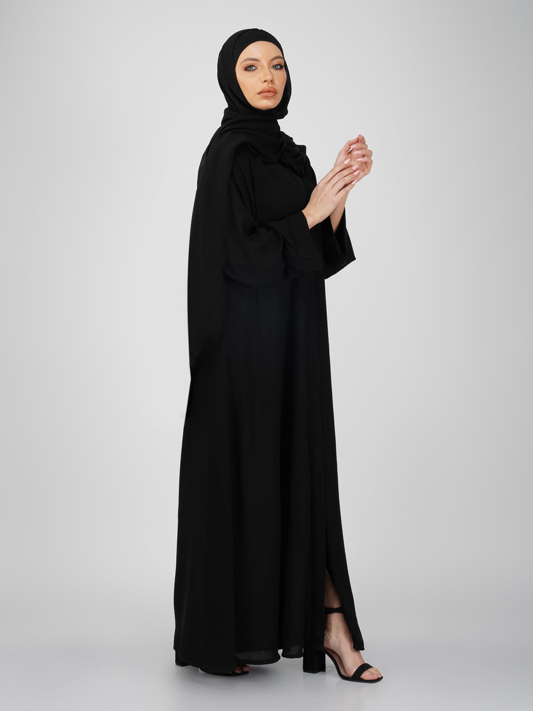 Sumaiya Textured Black Abaya Set