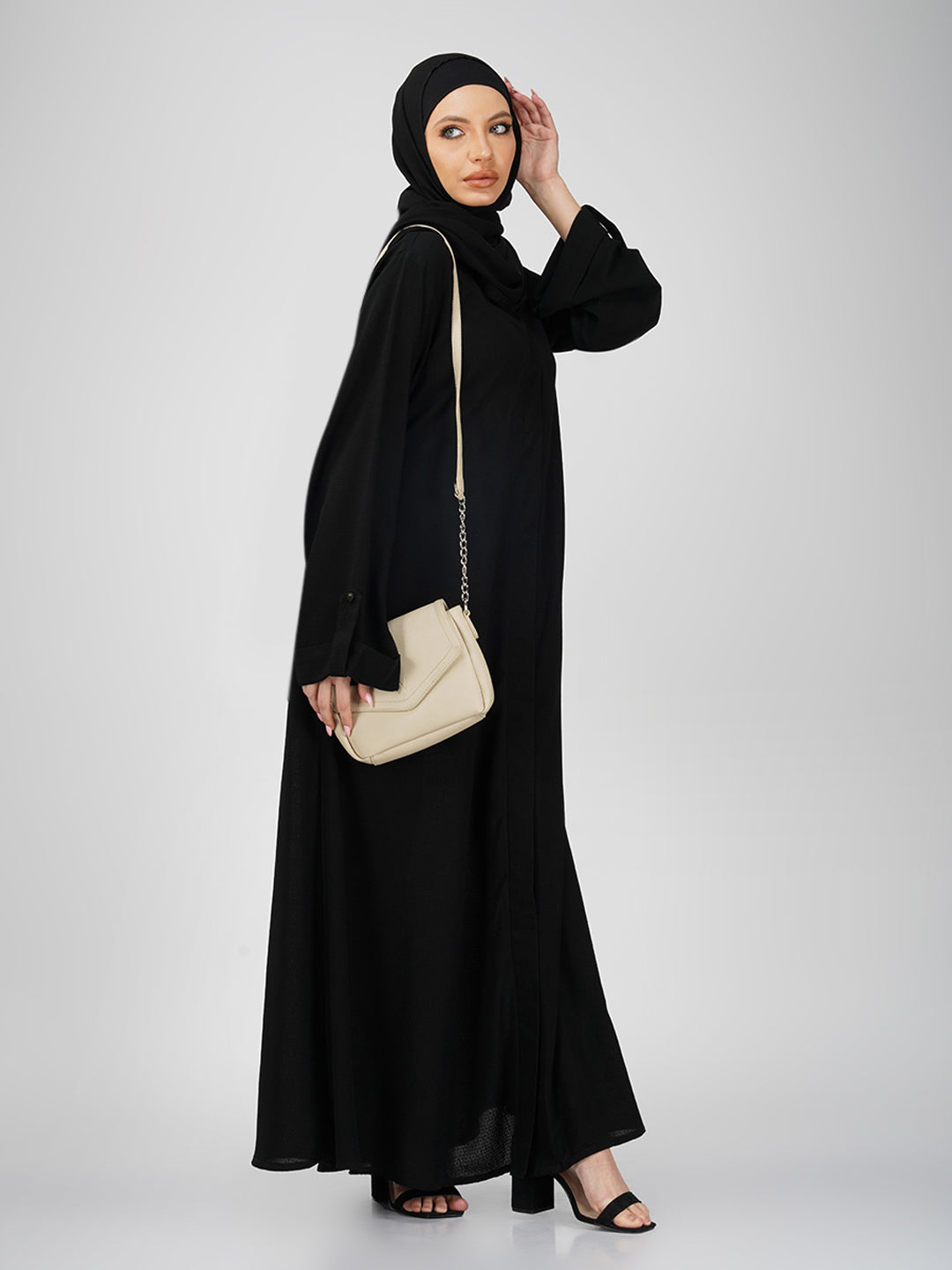 Sumaiya Textured Black Abaya Set