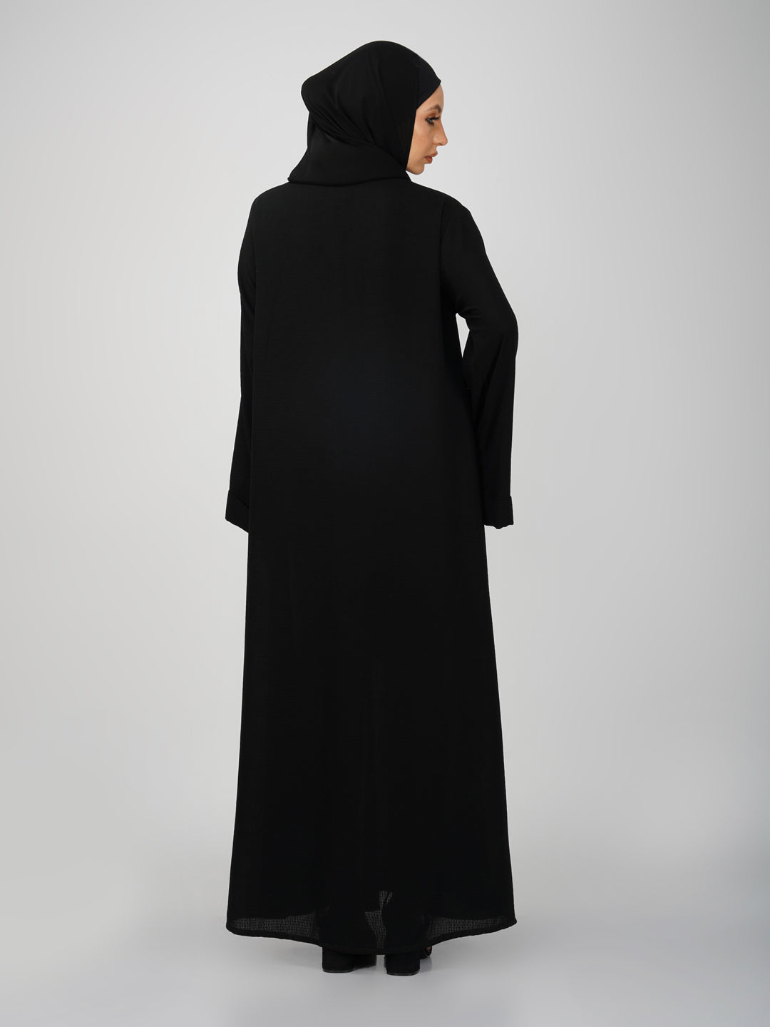 Sumaiya Textured Black Abaya Set