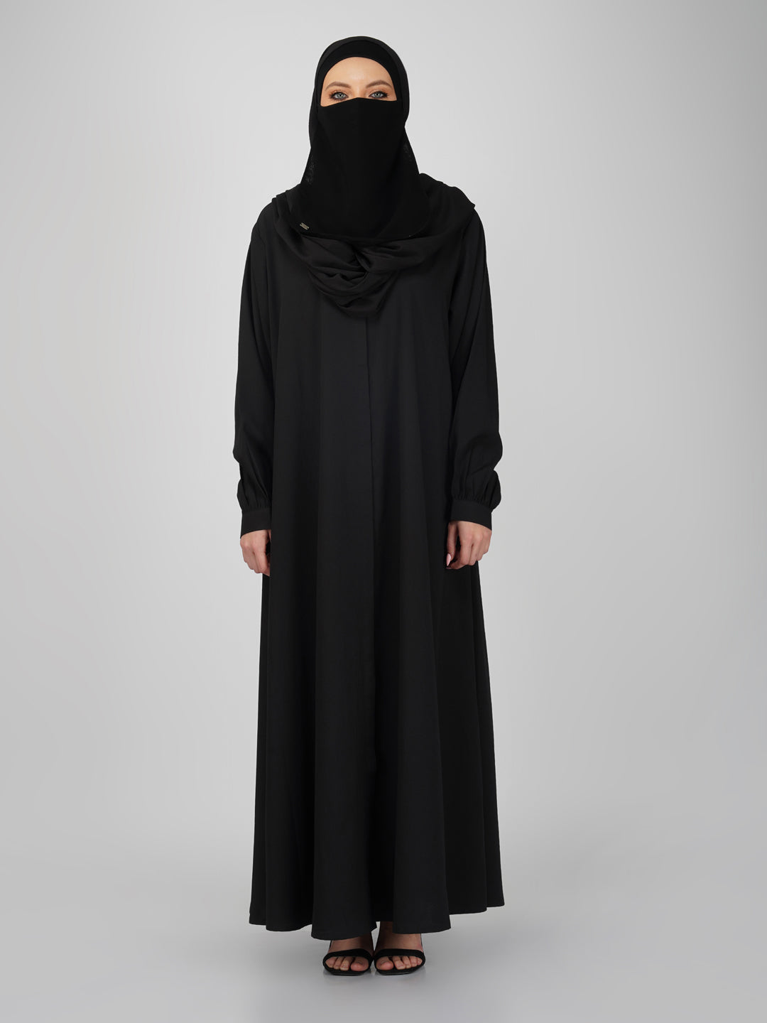 Classic Front Open Crinkle Abaya Set