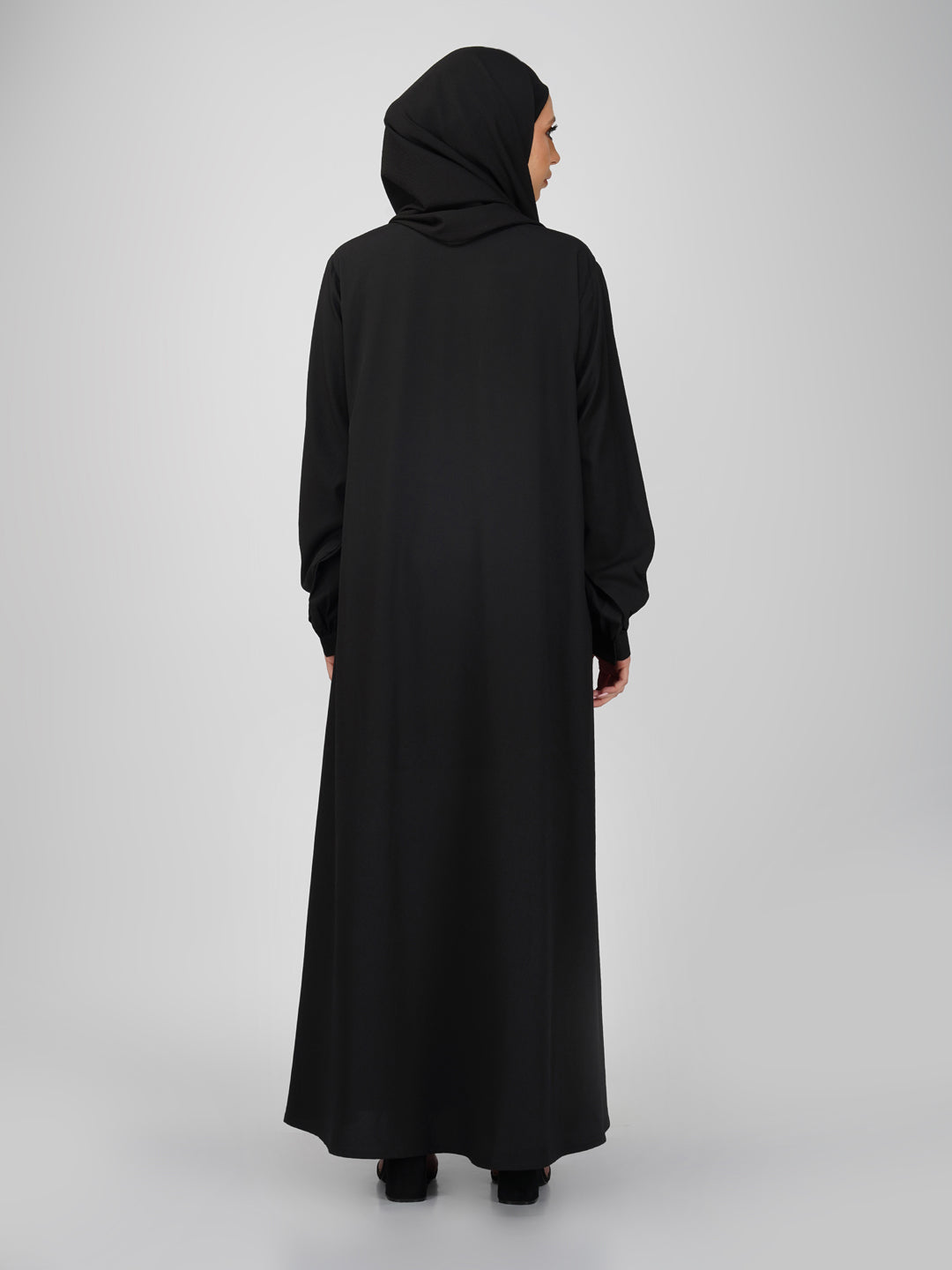 Classic Front Open Crinkle Abaya Set