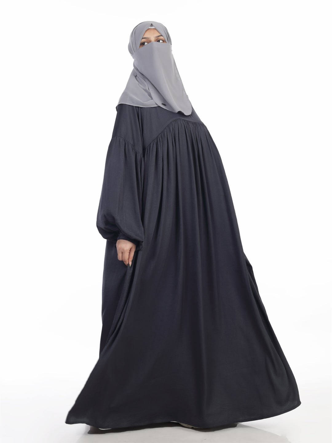 Front & Back Gather Drop Shoulder Abaya