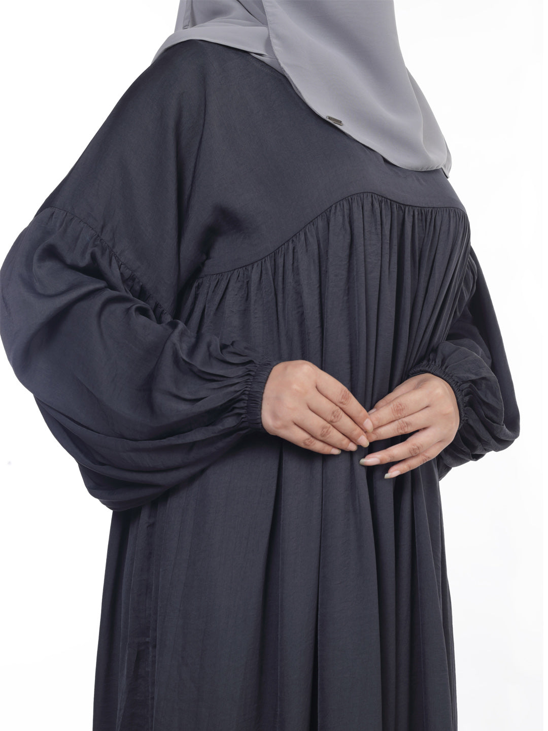 Front & Back Gather Drop Shoulder Abaya