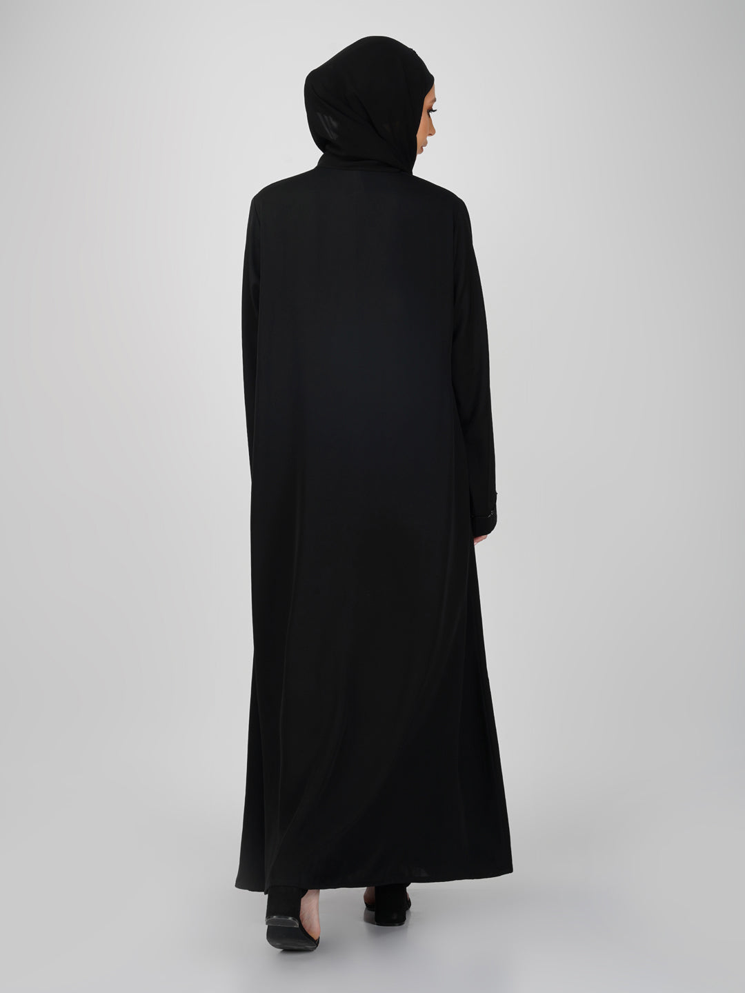 Wajood Front Open Handwork Nida Abaya Set