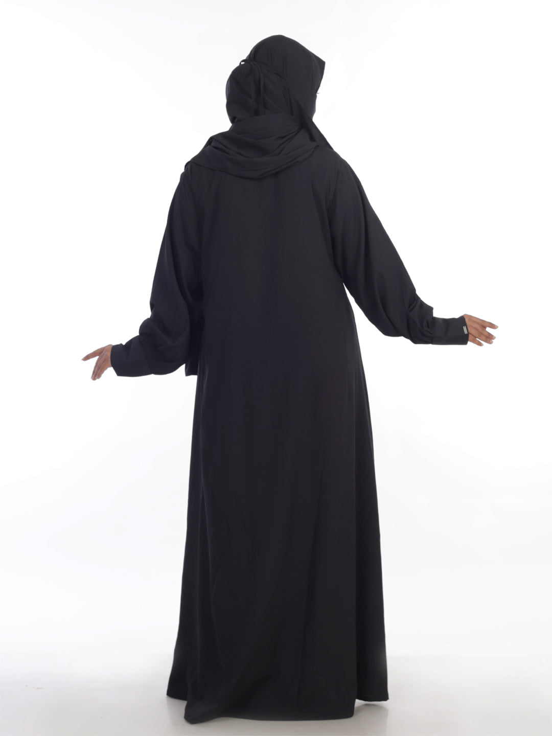 Kaaj Button Front Open Abaya Set
