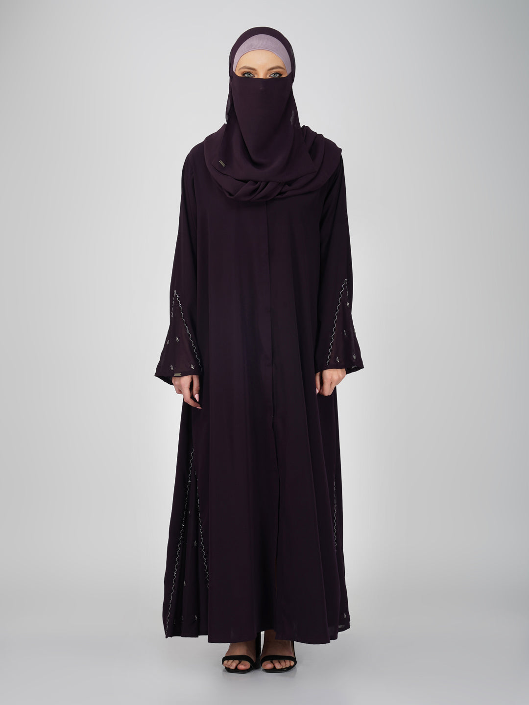 Ayzal Side Kali Front Open Handwork Abaya Set