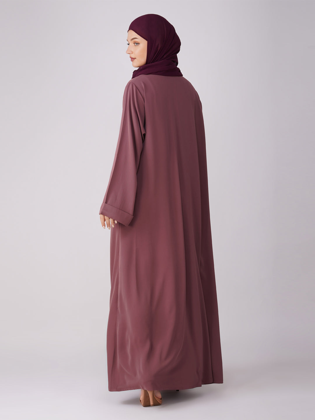 Basic Abaya With Fold Sleeves Set