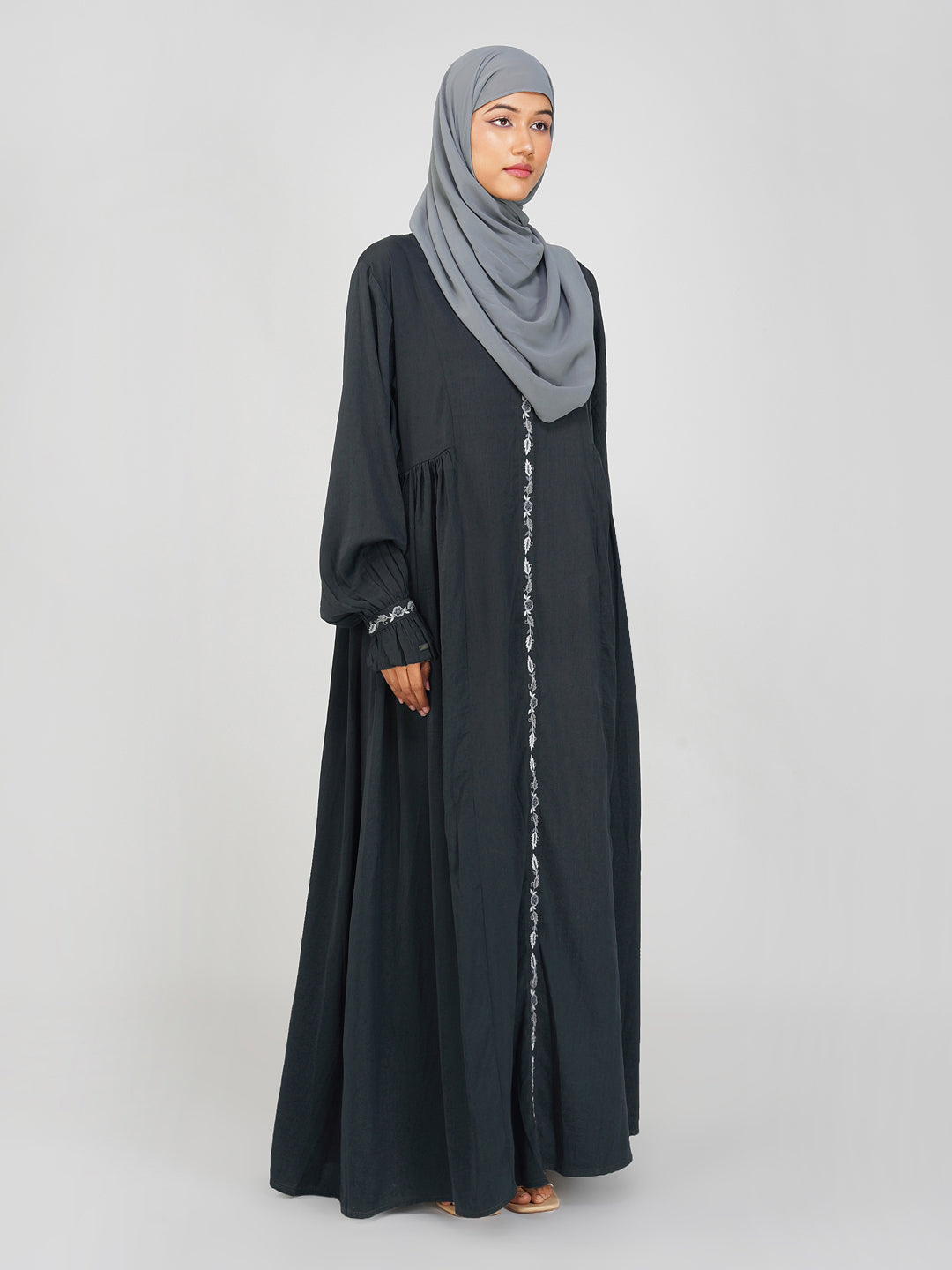 Zikra Side Gather Handwork Abaya Set