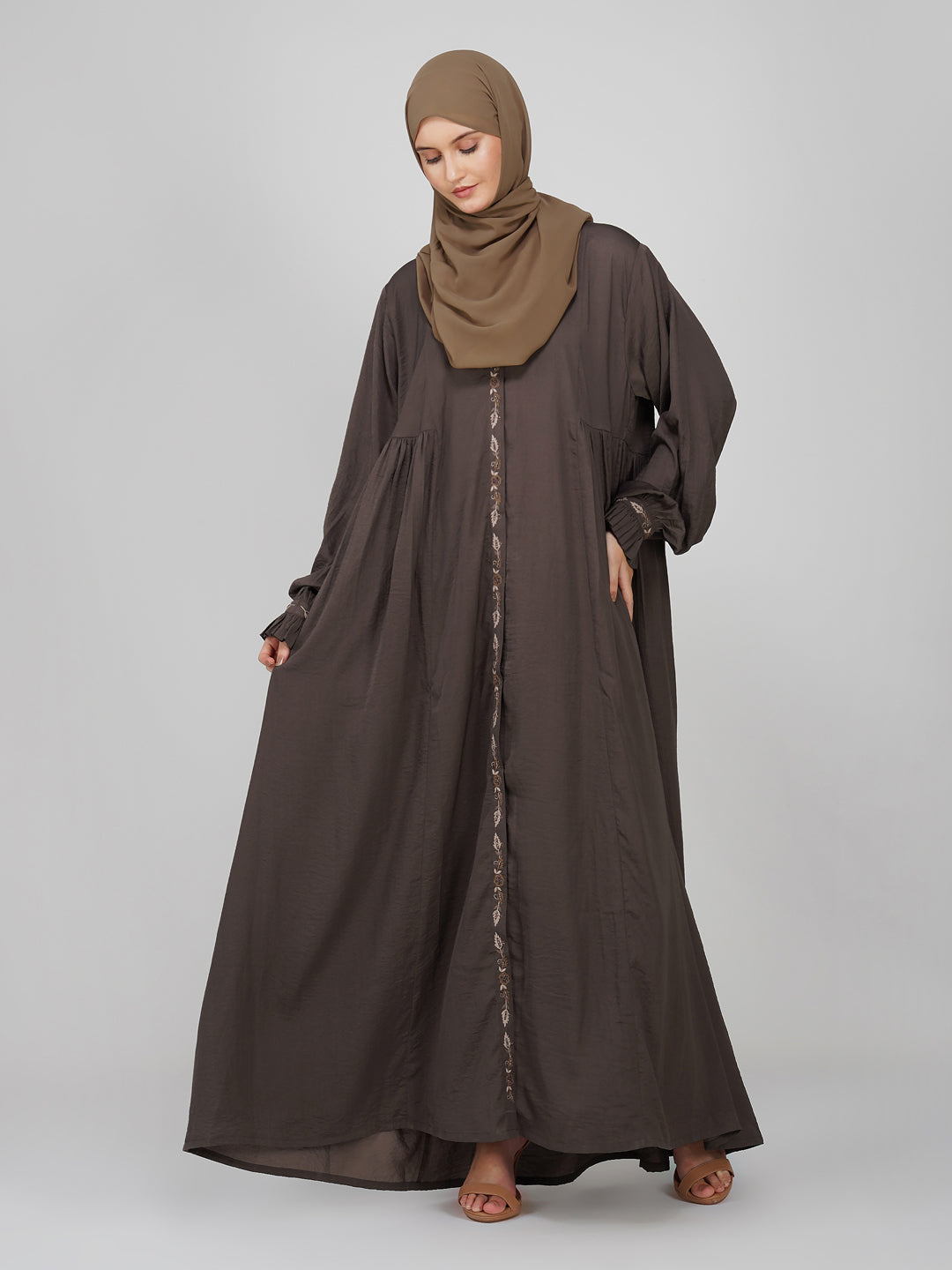 Zikra Side Gather Handwork Abaya Set