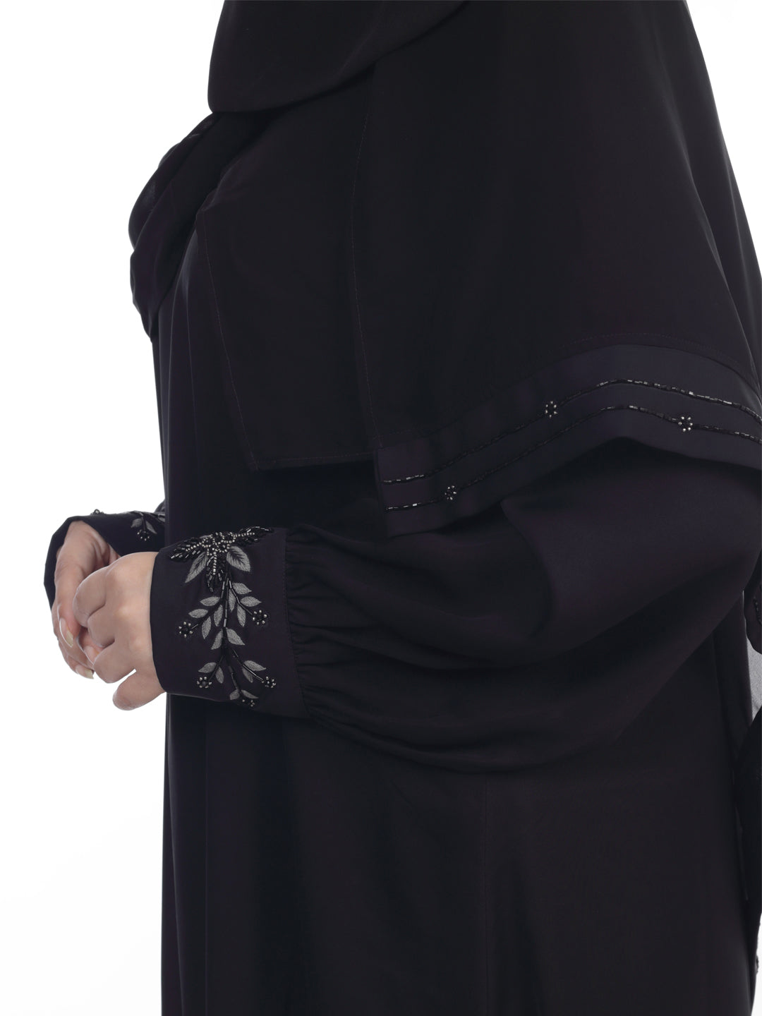 Shafaq Front Closed Handwork Abaya