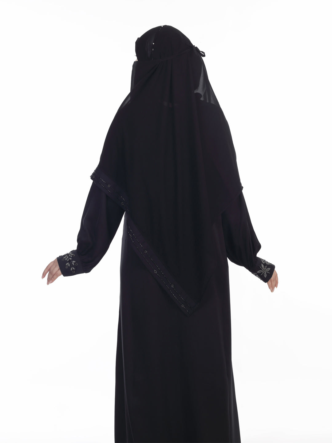 Shafaq Front Closed Handwork Abaya