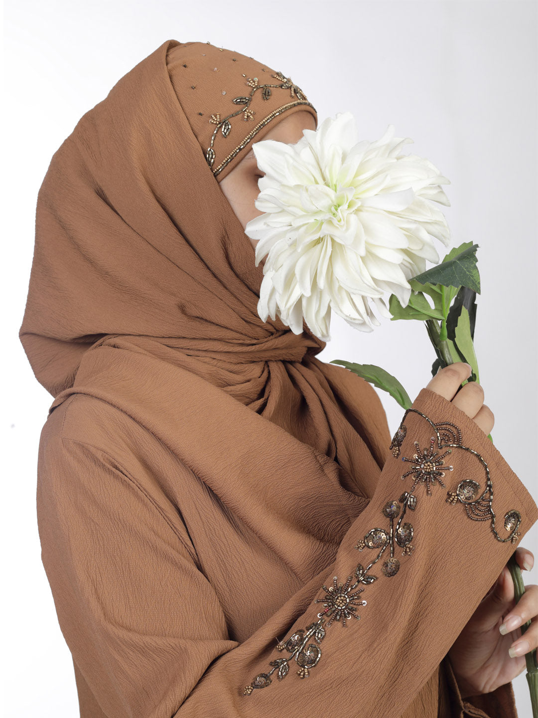 Sarah Handwork Abaya with Luxury Hijab Set