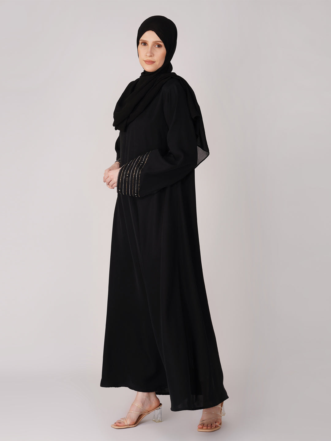 Kehkeshan Rose Handwork Abaya Set
