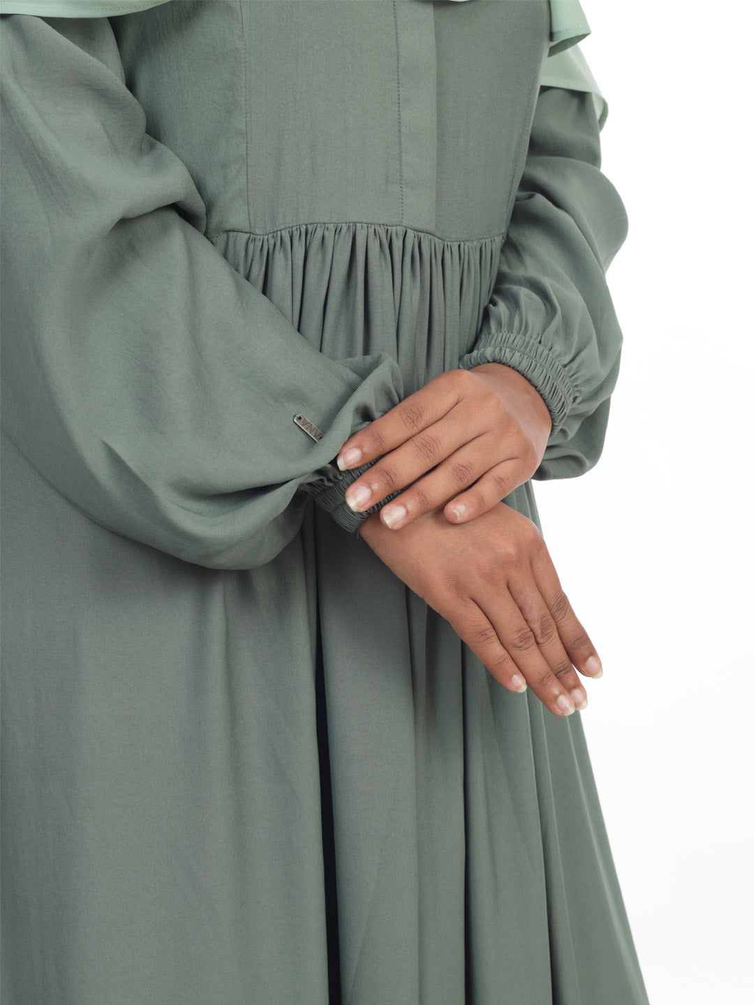 Frock Style Front Mid Gather Abaya