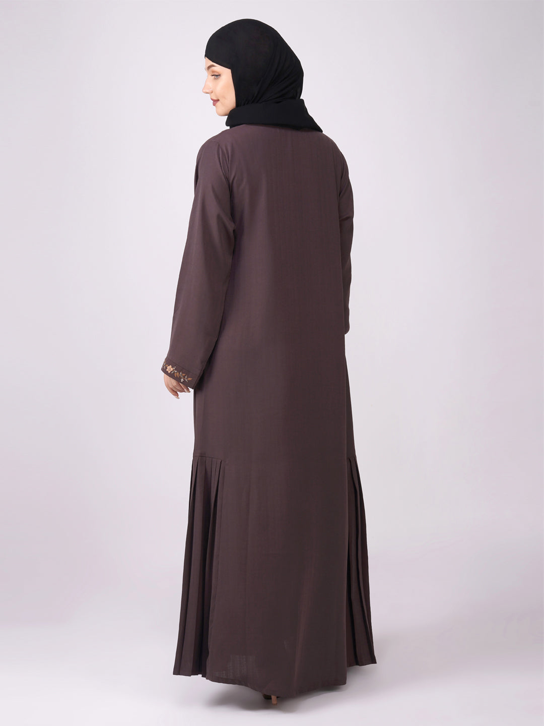 Tanzeena Bottom Pleats Handwork Abaya Set