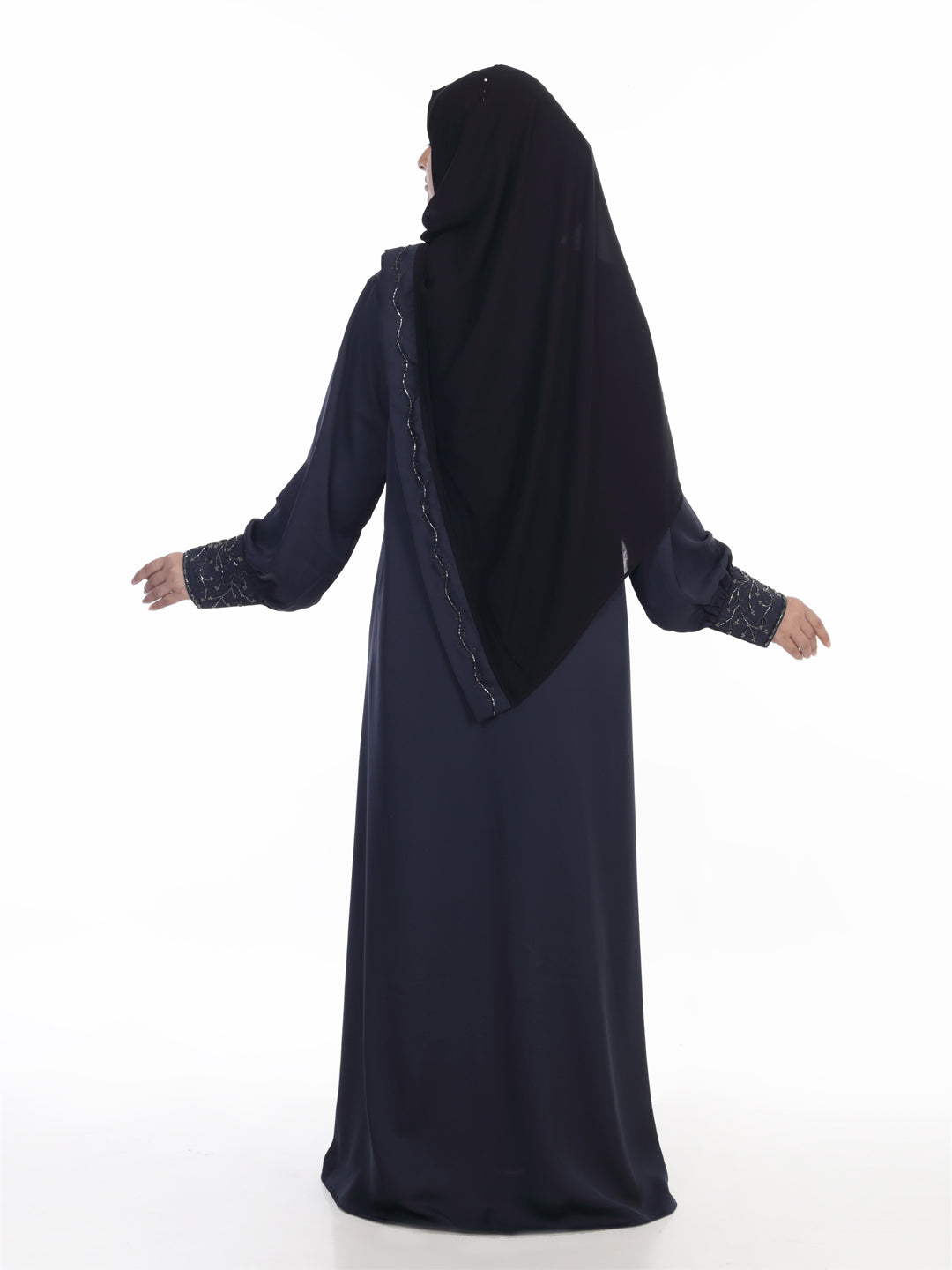Naziya Front Pleated Handwork Cuff Abaya