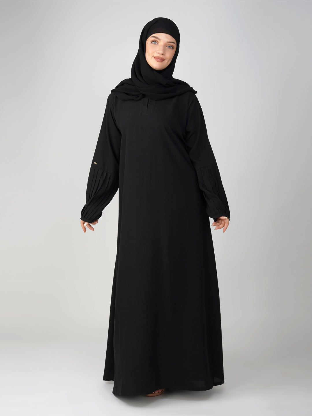 Bushra Pleated Sleeves Abaya Set