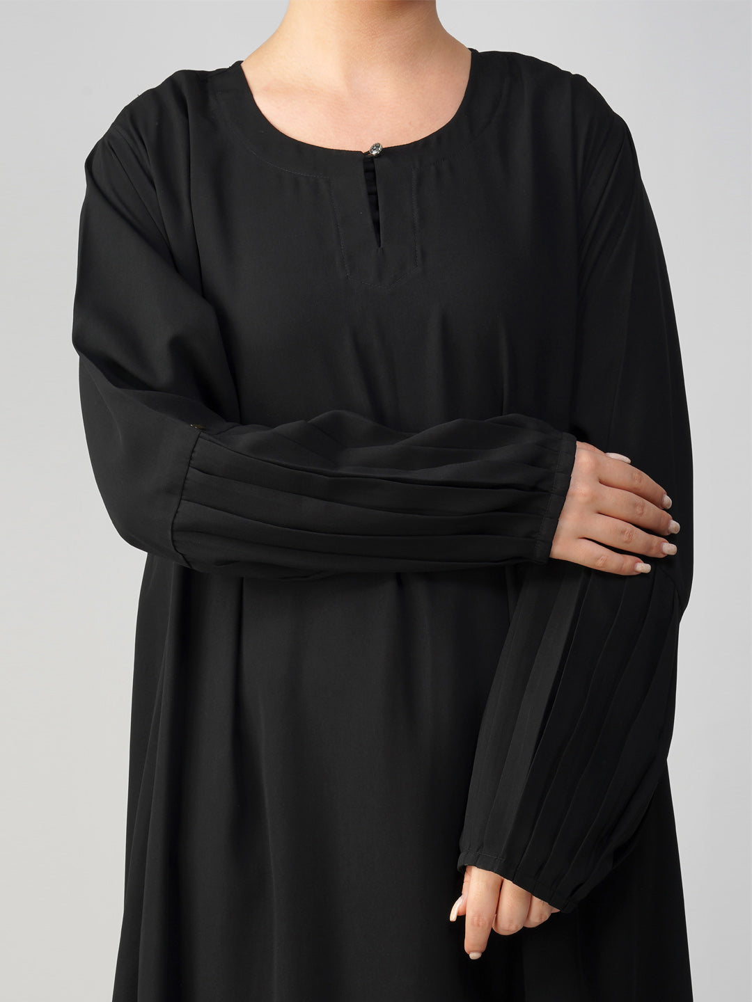 Bushra Pleated Sleeves Abaya Set