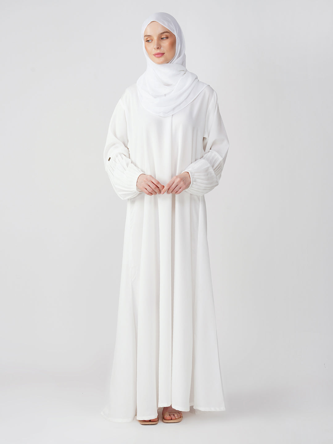 Bushra Pleated Sleeves Abaya Set