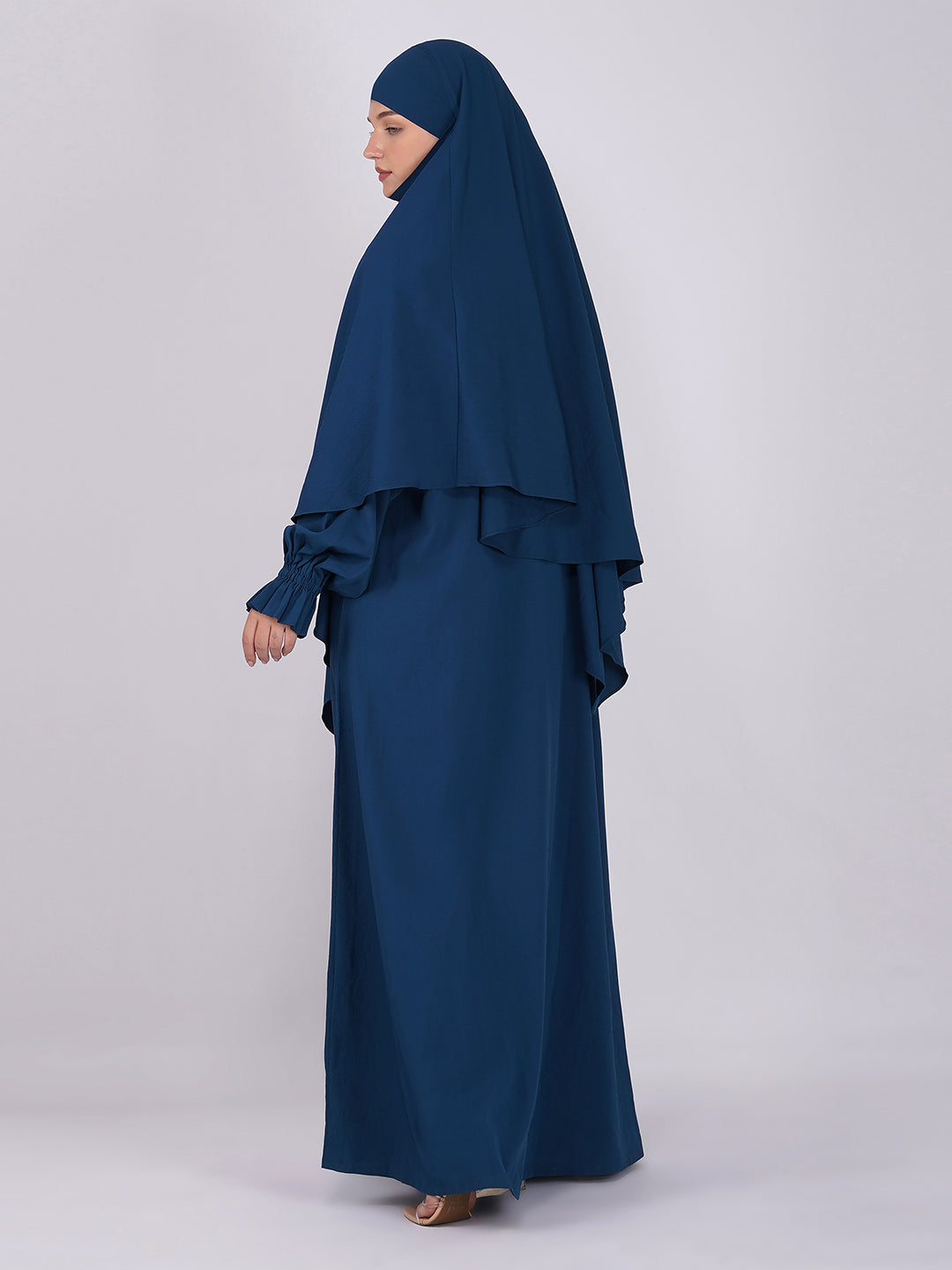 Nazish Teal Blue Abaya Set