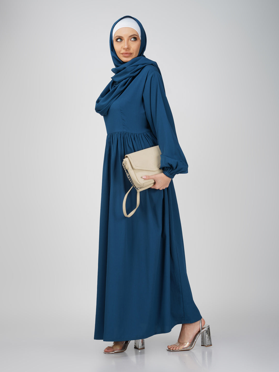 Ramla Front & Back Gather Abaya Set